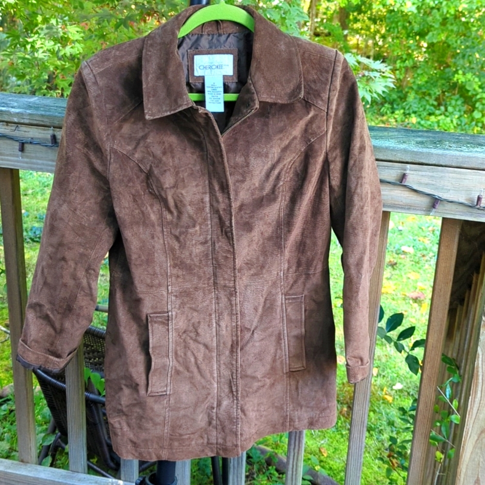 Cherokee brown suede coat. Size small